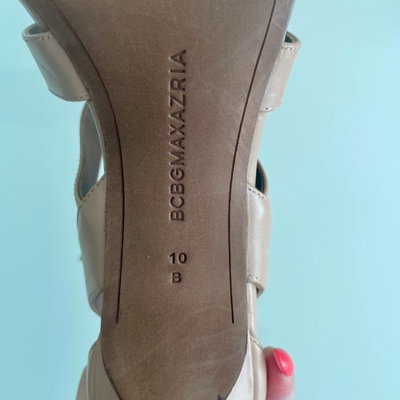 BCBGMaxAzria Nude Genuine Leather Sandals Size 10 - Picture 5 of 5